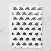 Modern Black Crown MOM Queen of my life Invitation Kaart (Achterkant)