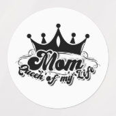 Modern Black Crown, MOM Queen of my life Labels (Design 1)