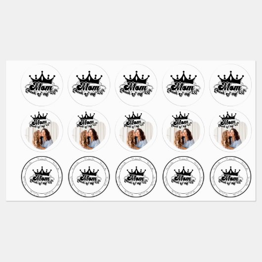 Modern Black Crown, MOM Queen of my life Labels (Vel)