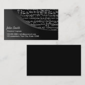Modern Black Curve Chemical Engineer Visitekaartje (Voorkant / Achterkant)