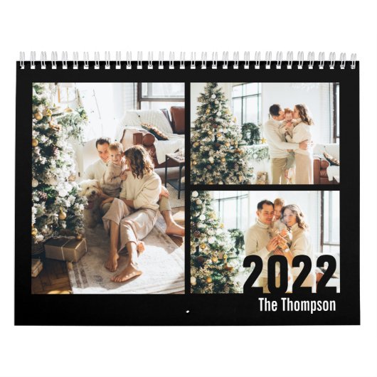 Modern Black Custom Creëer je eigen foto Kalender (Hoes)