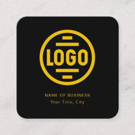 Modern Black Custom Logo and QR Code Square Busine Vierkante Visitekaartje