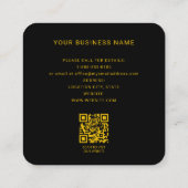 Modern Black Custom Logo and QR Code Square Busine Vierkante Visitekaartje (Achterkant)