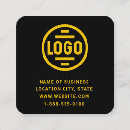 Modern Black Custom Logo and QR Code Square Busine Vierkante Visitekaartje