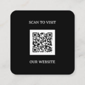 Modern Black Custom Logo and QR Code Vierkante Visitekaartje (Achterkant)