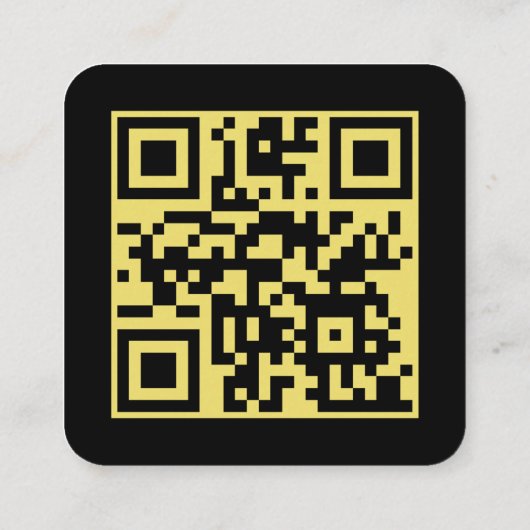 Modern Black Custom Logo and QR Code Vierkante Visitekaartje (Achterkant)