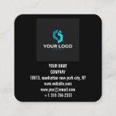 Modern Black Custom Logo and QR Code Vierkante Visitekaartje (Voorkant)