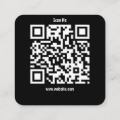 Modern Black Custom Logo and QR Code Vierkante Visitekaartje (Achterkant)