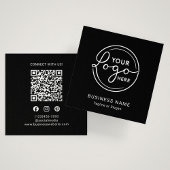 Modern Black Custom Logo QR Code Vierkante Visitekaartje