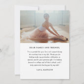 Modern Black Custom Photo Afstuderen Bedankkaart (Achterkant)