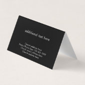 Modern Black Custom Text Christian Church Pastor Visitekaartje (Achterkant)