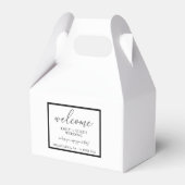 Modern Black Custom Weddenschap Welkom Gable Bedankdoosjes (Voorkant Zijde)