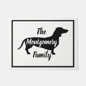 Modern Black Dachshund en familienaam Deurmat (Voorkant)