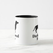 Modern Black Dachshund Silhouette Dachshund Mam Mok (Midden)