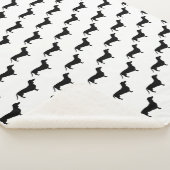 Modern Black Dachshund Wiener Dogs Sherpa Deken (3/4)