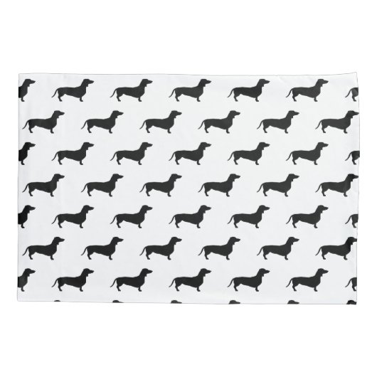 Modern Black Dachshunds Kussensloop (Achterkant)