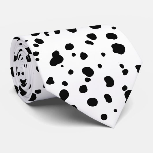 Modern Black Dalmatian Spots Stropdas (Opgerold)