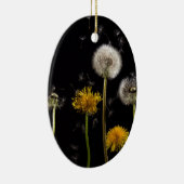 Modern Black Dandelion Keramisch Ornament (Rechts)