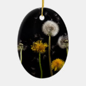 Modern Black Dandelion Keramisch Ornament (Voorkant)