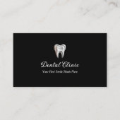 Modern Black Dental Clinic Logo QR Code Dentist Visitekaartje (Voorkant)