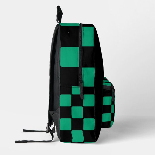 Modern Black Design with Green & Blue Bedrukte Rugzak (Links)