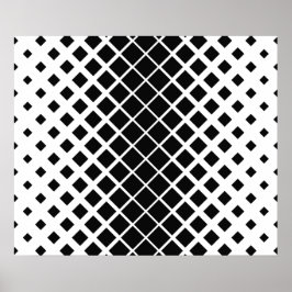 Modern Black Dissolving Square Block Pattern Poster
