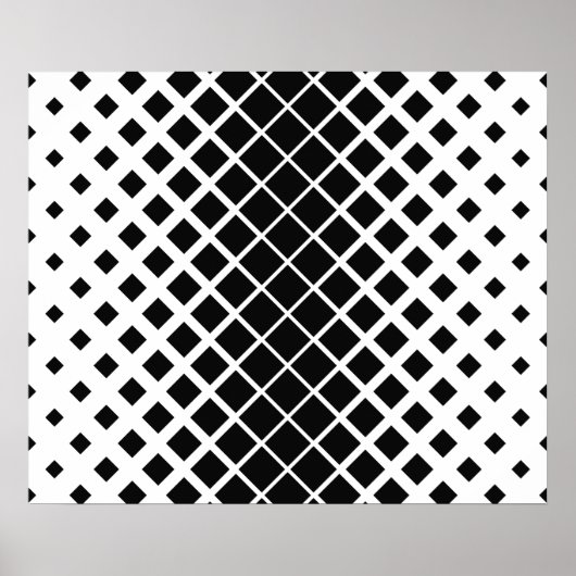 Modern Black Dissolving Square Block Pattern Poster (Voorkant)