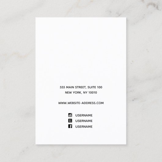 Modern Black Earring Bold Font Visitekaartje (Achterkant)