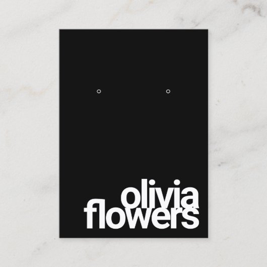 Modern Black Earring Bold Font Visitekaartje (Voorkant)