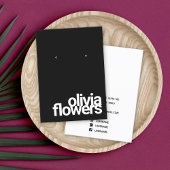 Modern Black Earring Bold Font Visitekaartje
