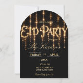 Modern Black elegant Eid Party Invitation Card Kaart (Voorkant)