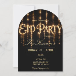 Modern Black elegant Eid Party Invitation Card Kaart