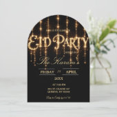 Modern Black elegant Eid Party Invitation Card Kaart (Staand voorkant)