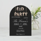 Modern Black elegant Eid Party Invitation Card Kaart (Staand voorkant)