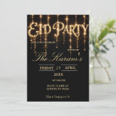 Modern Black elegant Eid Party Invitation  Kaart (Staand voorkant)