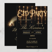 Modern Black elegant Eid Party Invitation  Kaart (Voorkant / Achterkant)