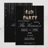 Modern Black elegant Eid Party Invitation  Kaart (Voorkant / Achterkant)