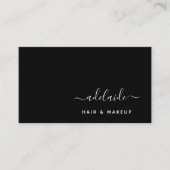 Modern Black Elegant Hair Stylist Makeup Artist Visitekaartje (Voorkant)