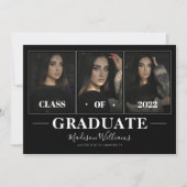 Modern Black Elegant Photo Collage Afstuderen Kaart (Voorkant)