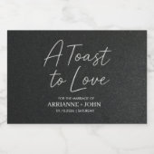 Modern Black Elegant Wedding Sparkling Wine Label Sparkling Wijnetiket (Enkel label)