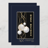 Modern Black en Blue Prettige feestdagen Feestdagenkaart (Voorkant / Achterkant)