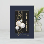 Modern Black en Blue Prettige feestdagen Feestdagenkaart (Staand voorkant)