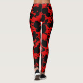 Modern Black en Bright Red Paint Splatter Funny Leggings (Achterkant)
