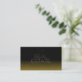 Modern Black en Brown Mirror Font met Monogram Visitekaartje (Staand voorkant)