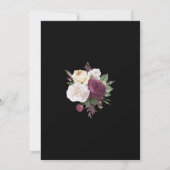 Modern Black en Burgundy Peonies redden de datum (Achterkant)