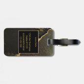Modern Black en Gold Bagagelabel (Achterkant horizontaal)