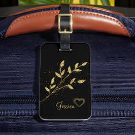 Modern Black en Gold Bagagelabel