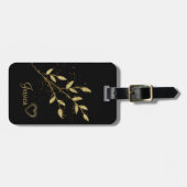 Modern Black en Gold Bagagelabel (Voorkant horizontaal)