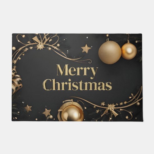 Modern Black en Gold Deurmat (Voorkant)