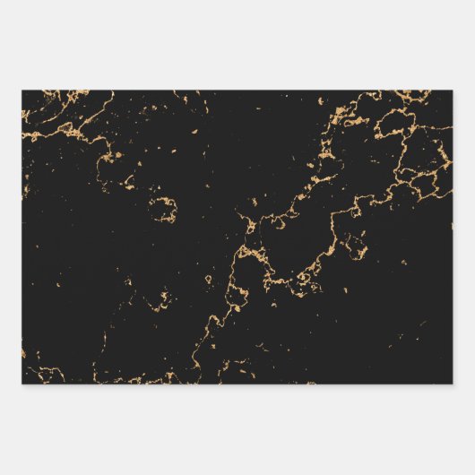 Modern Black en Gold Dusty Inpakpapier Vel (Voorkant)